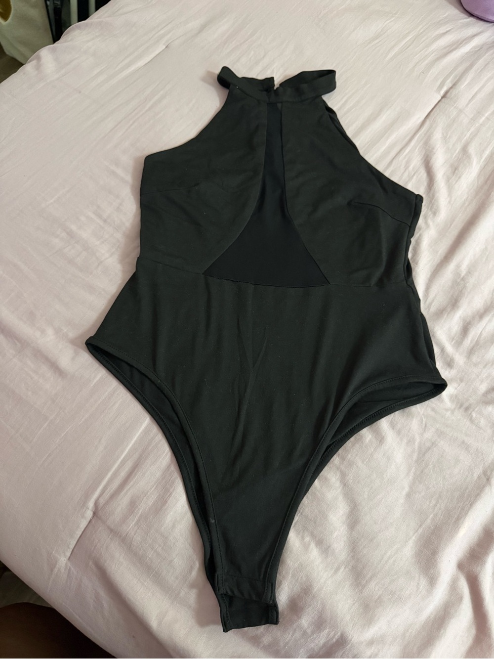 Black High-Neck One-Piece body suit